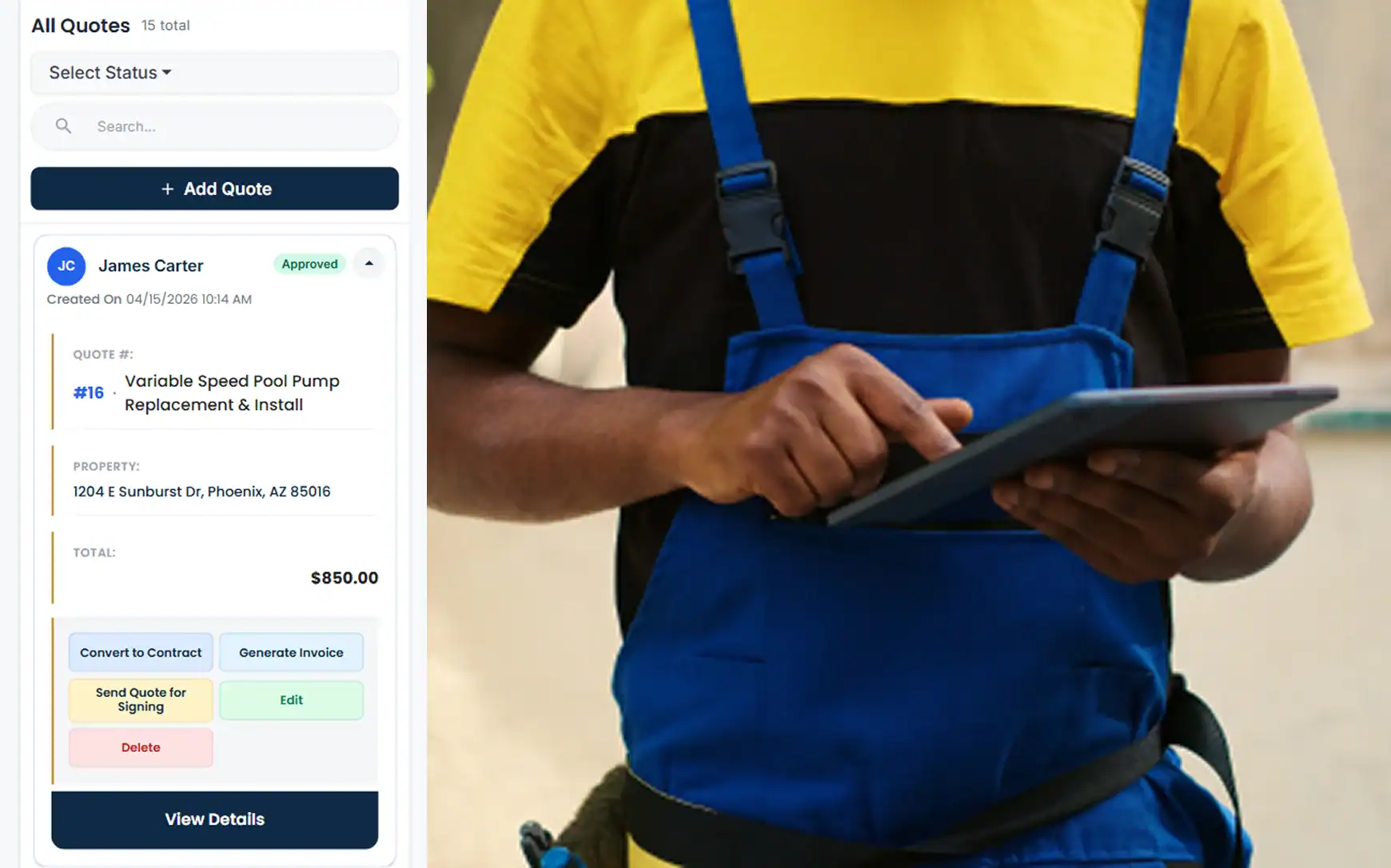 Cloud Job Manager mobile-friendly field technician interface